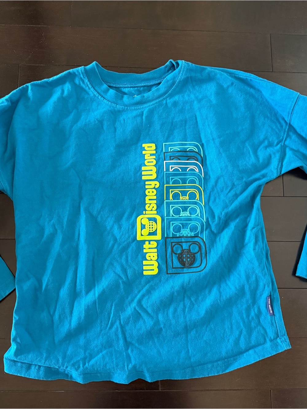Kids spirit jersey Teal Long-Sleeve Walt Disney World Logo YXL